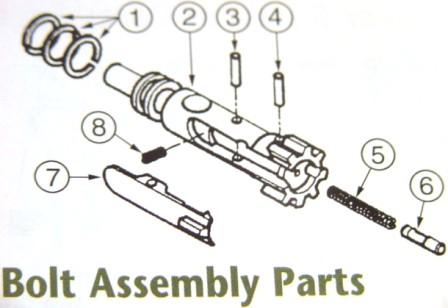 Bolt gas ring, set of 3, Part #1 as shown